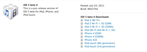 iOS 5 beta 4