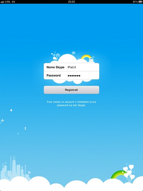 Skype per iPad