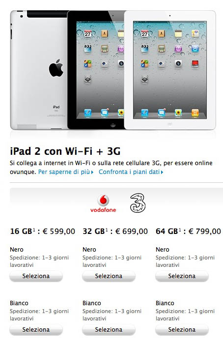 iPad 2 su Apple Store online