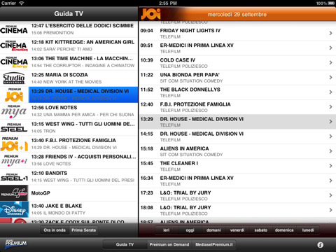 Mediaset Premium Guida TV HD