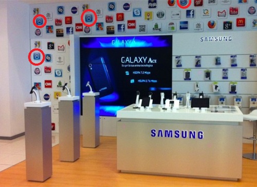 Samsung utilizza icone Apple in un suo store
