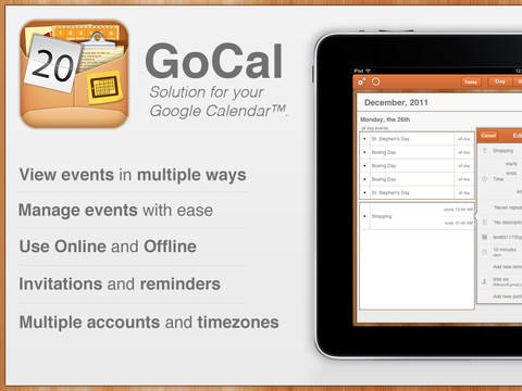 GoCal ora disponibile anche per iPad