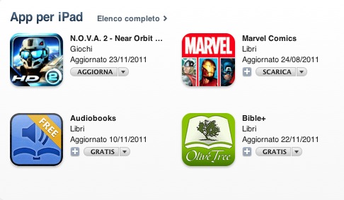 App Store tab aggiorna