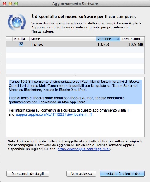 Apple rilascia iTunes 10.5.3