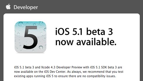 iPad 3: due nomi in codice (e Facebook) in iOS 5.1 beta 3 