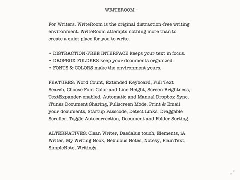 WriteRoom, scrivere in tranquillità su iPad