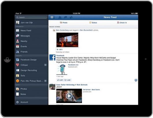 Facebook per iPad metterebbe a rischio il proprio account