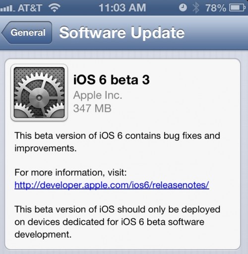 iOS 6 beta 3 ora disponibile