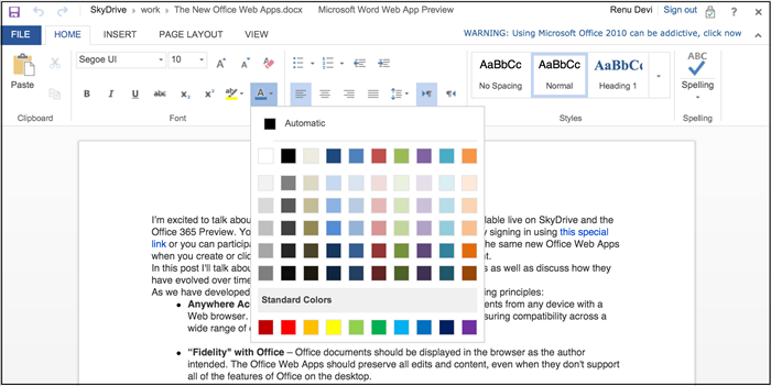 Le web app di Microsoft Office ricevono il supporto touch su iOS