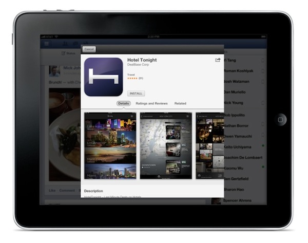 Facebook In-App Store