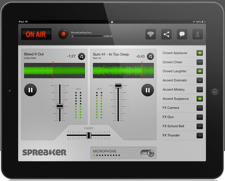  Spreaker lancia Spreaker DJ per iPad