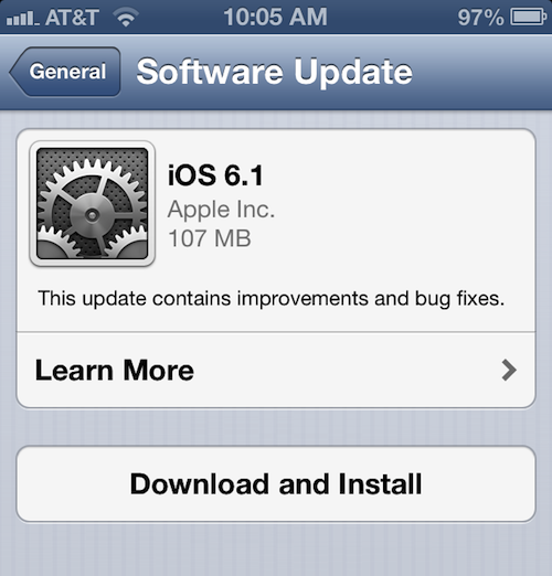 Rilasciato ufficialmente iOS 6.1