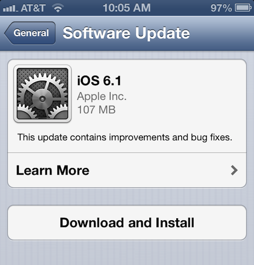 rilasciato ios 6.1 pubblico