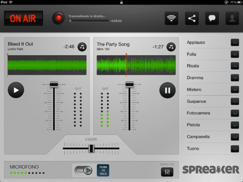 Spreaker DJ per iPad si aggiorna