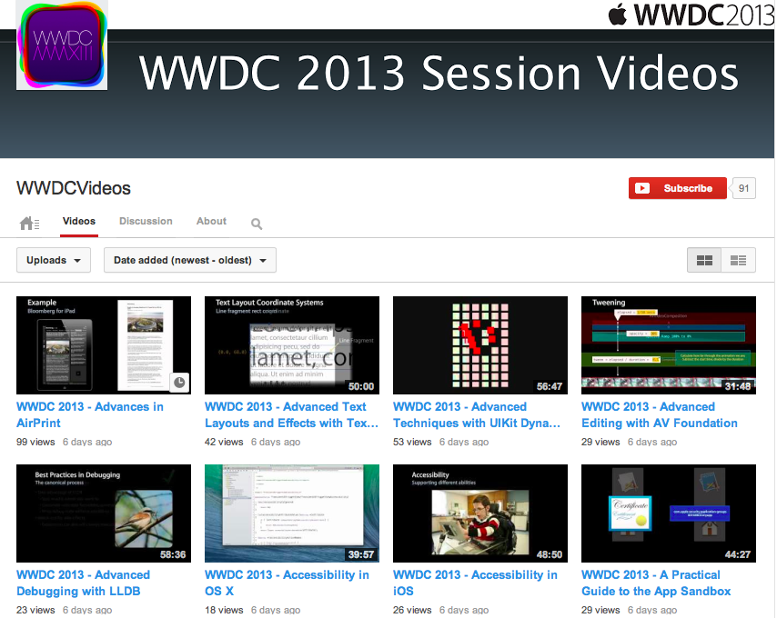 Apple pubblica su YouTube i video del WWDC 2013