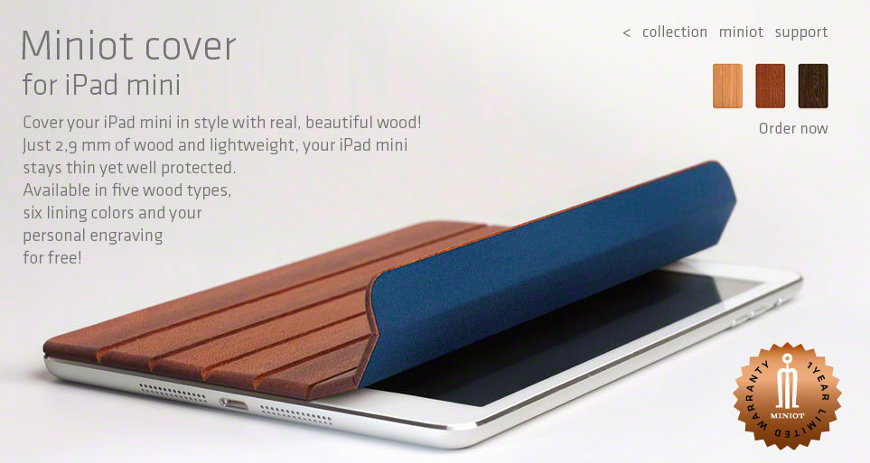 miniot cover ipad mini legno