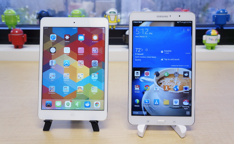 Samsung Tab S da 8,4 pollici sconfigge l'iPad Mini Retina