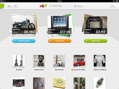 L'app eBay si aggiorna per iPad