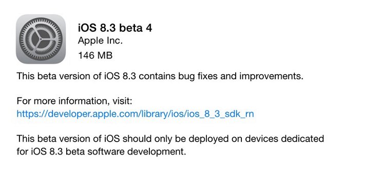 iOS 8.3 beta 4, finalmente disponibile