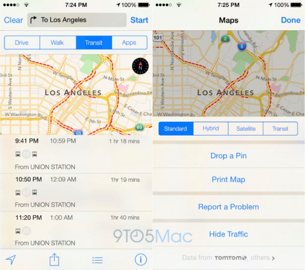 Mappe, notizie sui trasporti pubblici solo per alcune città con iOS 9