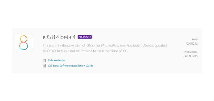 iOS 8.4 beta 4, pronto il download