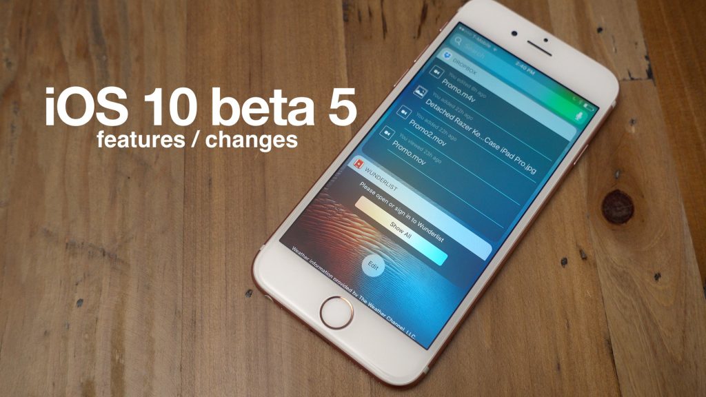 iOS 10 beta 5