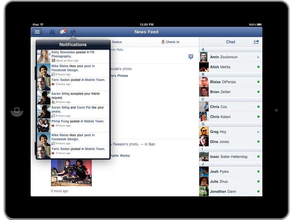 Facebook per iPad